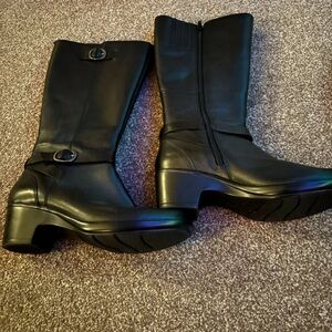 Clarks Black Heeled Boots for Women